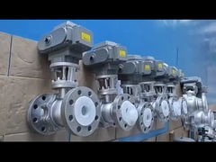 วาล์วลูกกลมประปาแข็ง วาล์วลูกกลมอุตสาหกรรมไฟฟ้าสองชิ้น