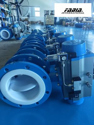 Pneumatic Fluorine Lined Flange Butterfly Valve Economical and efficient