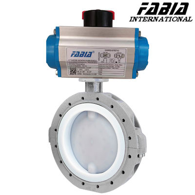 2.5 นิ้ว 3 นิ้ว 4 นิ้ว น้ําหนักเบา Flanged ปนูมาติก Butterfly Valve การควบคุม