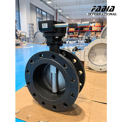 DN200 Worm Gear คู่มือเหล็กไร้ขัดลม ความสามารถสูง Double เอกเซนทริก วาล์วกระพริก